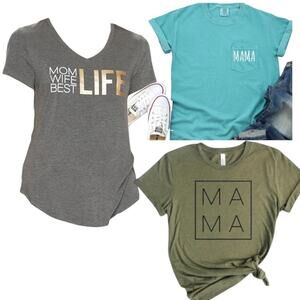 MAMA short sleeve pocket tee comfort colors & apt.9 womens Size medium MOM